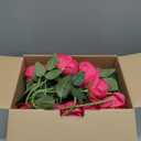 JUSMAI 50pcs Hot Pink Roses Artificial Flowers Real Touch Fake Flowers with Long Stems Silk Flowers for Wedding Bouquet Centerpices Decorations Party Bridal Baby Shower Home Decor