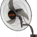VEVOR 20 inch Wall Mount Fan Oscillating, 3-speed High Velocity Max. 4650 CFM Industrial Wall Fan for Indoor, Commercial, Residential, Warehouse, Greenhouse, Workshop, Basement, Black, ETL Listed