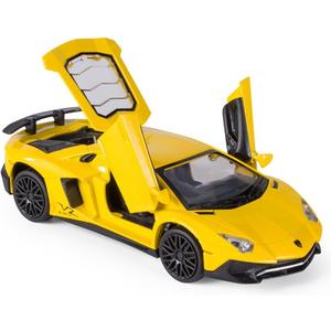 Alloy Collectible Lambo Aventador Toy Vehicle Pull Back Die-Cast Car Model with Lights and Sound