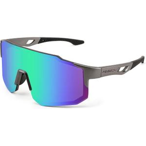 FEISEDY Sports Sunglasses for Men, Women and Teens - Baseball, Biking, Cycling UV400 Protection B2388 (75mm, 006-gun Grey)