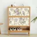 Floral Peel and Stick Wallpaper Pink Purple Lilac Flower Wallpaper Removable Contact Paper Self Adhesive Green Leaf Wall Paper for Bedroom Furniture Decor 17.3X120IN