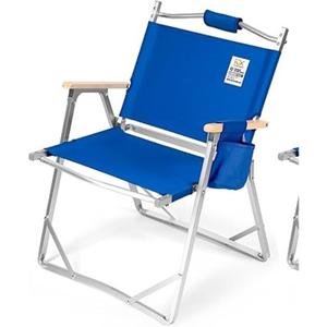 Lightweight Camping Chairs  | Portable Folding Chair | Beach Chairs | Stylish Design with Wood Handles | Heavy Duty 330 lbs | Ultralight 5 lbs | Picnic, Concerts, BBQ