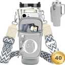 LOKASS Initial Water Bottle Holder with Strap for Stanley Cup 40 oz Tumbler, Personalized A-Z, Water Bottle Carrier Bag with Phone Pocket & Carabiner for Stanley Cup Accessories