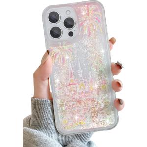 MrARTIST for iPhone 16 Pro Max Case - for Women Girls Cute Girly Kawaii Aesthetic Liquid Quicksand Sparkle Glitter Bling Shiny Sparkly Unique Design Funda Phone Cover for Apple 16 Promax
