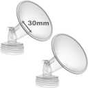 Nenesupply 30mm 2 pc Flanges Compatible with Spectra S2 S1 9 Plus Synergy Gold Breastpump Replacement to Spectra Pump Parts Flange Accessories Wide Mouth Work with Valve Backflow Protector Bottle