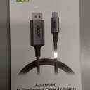 acer USB C to DisplayPort Cable 6.6 FT (4K@60HZ 2K@165Hz), Type-C to DisplayPort Cord (Sturdy Aluminum, Plug & Play) Thunderbolt 3/4/5 Compatible with MacBook Pro/Air, iPhone 16 Pro/Max, XPS, Surface