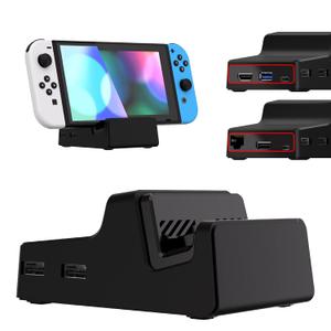 eXtremeRate AiryDocky DIY Kit Black Replacement Case for Nintendo Switch Dock, Redesigned Portable Mini Dock Shell Cover for Nintendo Switch OLED