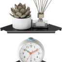 MKO Small Wall Mounted Floating Corner Shelves Metal Black Pack of 2 (8 in)