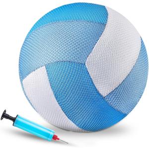 Threan 8.5 Inch Waterproof Pool Volleyball with Grip Technology Water Beach Pool Volleyball for Adults Outdoor and Indoor Activities (dark blue, light blue, white)