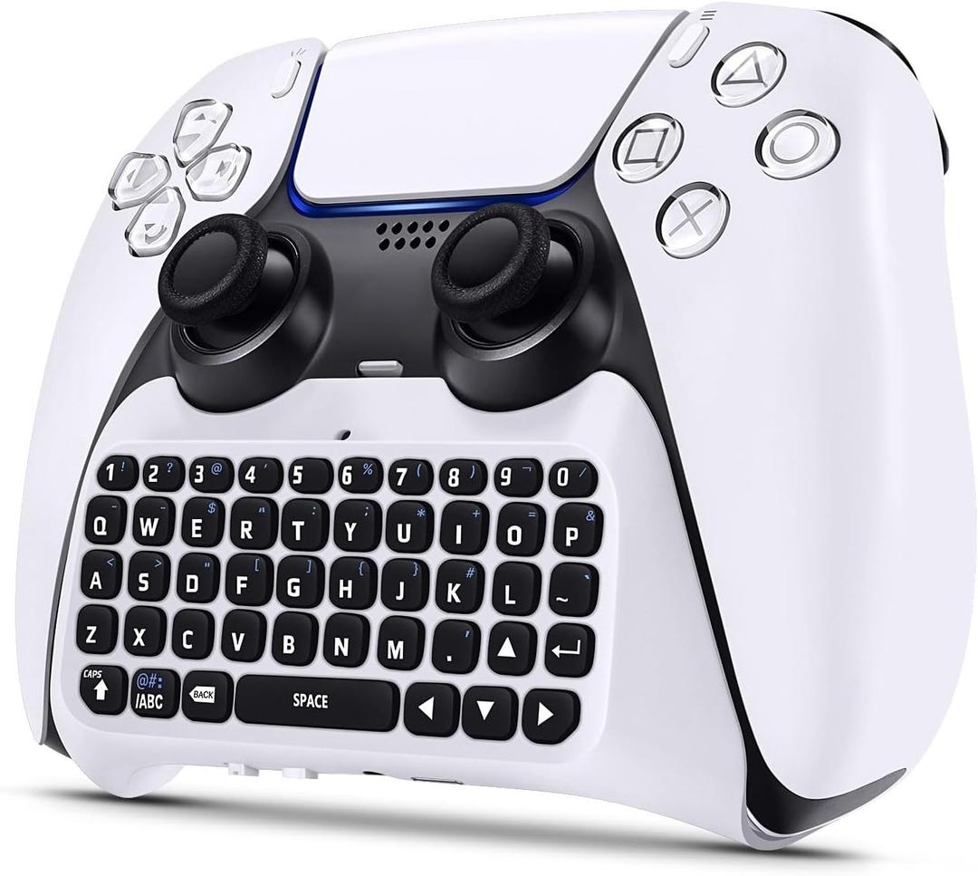 TNP PS5 Chatpad - PS5 Controller Keyboard Attachment, Wireless Compact Keypad - The Ultimate QWERTY Gamepad Keyboard for PS5 with Built-in Speaker for Live Chat and Messaging