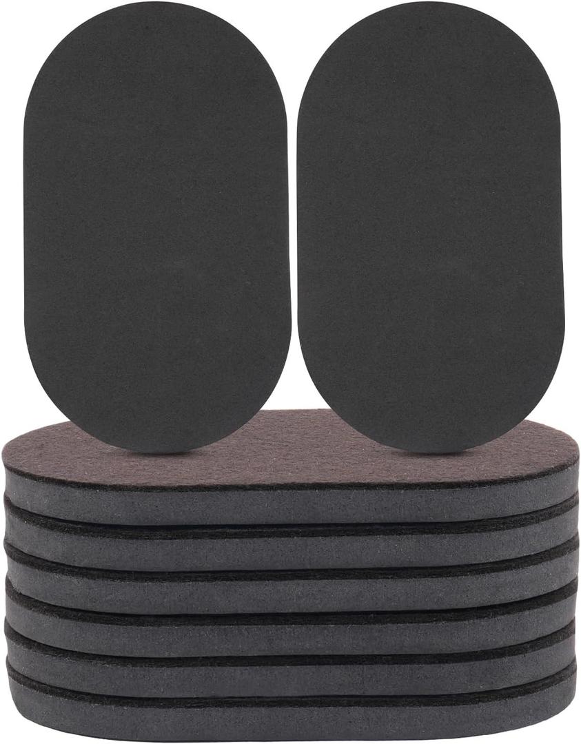 8PCS Furniture Sliders, 3-1/2" x 6" Oval Sliders for Hardwood Floors, Furniture Moving Pads for Heavy Duty Furniture, Movers Sliders - Glide Your Furniture Easily!