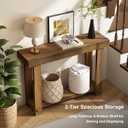 HOKYHOKY Solid Wood Console Table for Entryway, 42.5" Farmhouse Entryway Tables Thickened Tabletop and Legs Rustic Narrow Skinny Behind Couch Sofa Table for Living Room, Hallway, Foyer