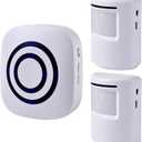 Motion Sensor Alarm - Seanme Wireless Driveway Alarm 100m Long Distance Signal Transmission, Home Security Alarm System Motion Sensor Doorbell with 38 Chime Tunes (1 reciver and 2 Sensor)