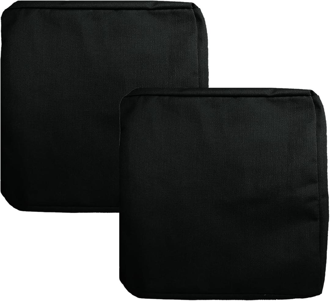 FLYMEI Patio Cushion Covers 24x24x4 Waterproof Outdoor Cushion Cover Replacement 2Packs Outdoor Seat Cushion Slipcover for Rattan Chair Sofa, Black