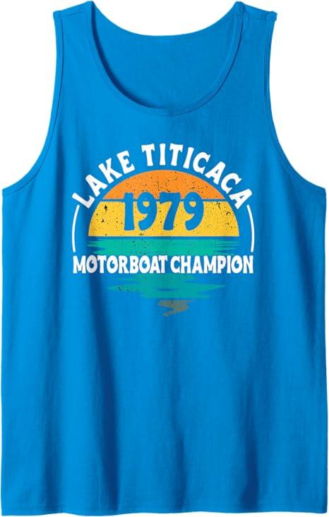 Lake Titicaca Motorboat Champion Tank Top, XX-Large, Sapphire Blue