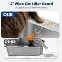 Stainless Steel Litter Box, 2 Pack XL Metal Cat Litter Boxes with Lid High Sided Enclosed for Big Cat and Multiple Cats, Anti-Urine Leakage | Non-Stick Bottom & Includes Scoop