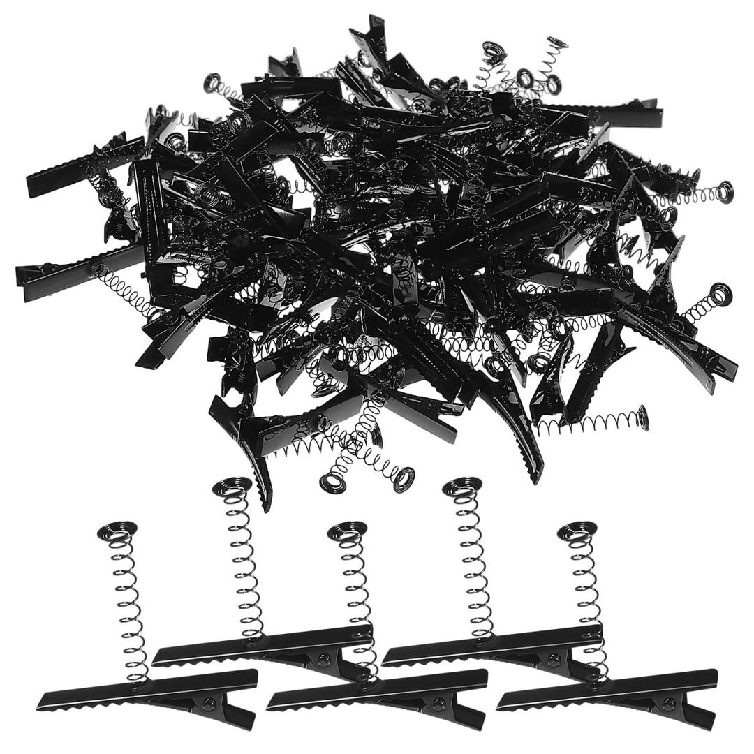 100pcs Metal Duck Bill Hair Clips DIY Hairpins Barrettes for Hair Styling School Home Party Christmas DIY Accessories Hairpins (Black)