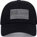Eohak Men Women American-Flag-Baseball-Cap USA Embroidered Baseball Cap Adjustable Metal Buckle Strap for Casual Wear (Black)