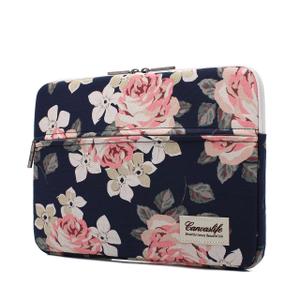 Canvaslife White Rose Patten Laptop Sleeve 14 inch 14.0 inch Laptop Case Bag