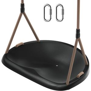 Black Rope Swing Seat for Adults and Toddler,Heavy Duty Tree Swing with Ergonomic Design,Height Adjustable for Indoor Outdoor Backyard Patio Garden Easy Installation