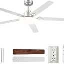 addlon 60 Inch Ceiling Fans with Lights and Remote Control, Wall Switch
Reversible DC motor, 6-speed, Timer, 3CCT Dimmable, Quiet, Silver Ceiling Fan for Bedroom, Living Room, Indoor/Outdoor Use