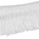 Luomorgo 10 Yards Chainette Fringe Trim 4" Wide - Polyester Tassel for Sewing, Latin Dresses & Lamp Shades | DIY Craft Decor (White)