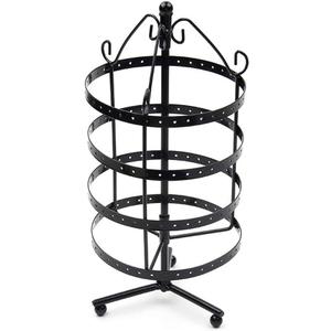 YAZILIND Rotary Jewelry Display Stand Earring Necklace Organiser Metal Jewelry Holder Rack(Black)