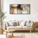 Abstract Wall Art - Large Canvas Wall Art for Living Room, Bedroom, Office - Framed Modern Wall Decor in Gray and Yellow - Artwork Paintings & Pictures, 40"L x 20"W