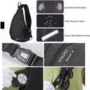 mixi Sling Bag Men Backpack Unisex One Shoulder Bag Hiking Travel Backpack Crossbody with USB Port for Men Women Versatile Casual Daypack-20 inch,Black