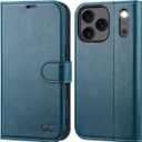 OCASE Compatible with iPhone 17 Pro Max Wallet Case, PU Leather Flip Folio Case with Card Holders RFID Blocking Kickstand [Shockproof TPU Inner Shell] Phone Cover 6.9 Inch 2025, Peacock Blue