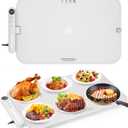 Warming Mat for Food, Advanced Graphene Warming Plate for Food with Rapid and Even Heating, Dishwasher-Safe Silicone Food Warming Mats for Countertop and Buffets Party - Gray, 24"x15"