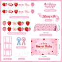 Strawberry Baby Shower Decorations Party Supplies - A Berry Sweet Baby Party Decor with Balloon Garland Arch, Backdrop, Tablecloth, Banner, Balloon Boxes, Cake Toppers, Mommy to Be Sash