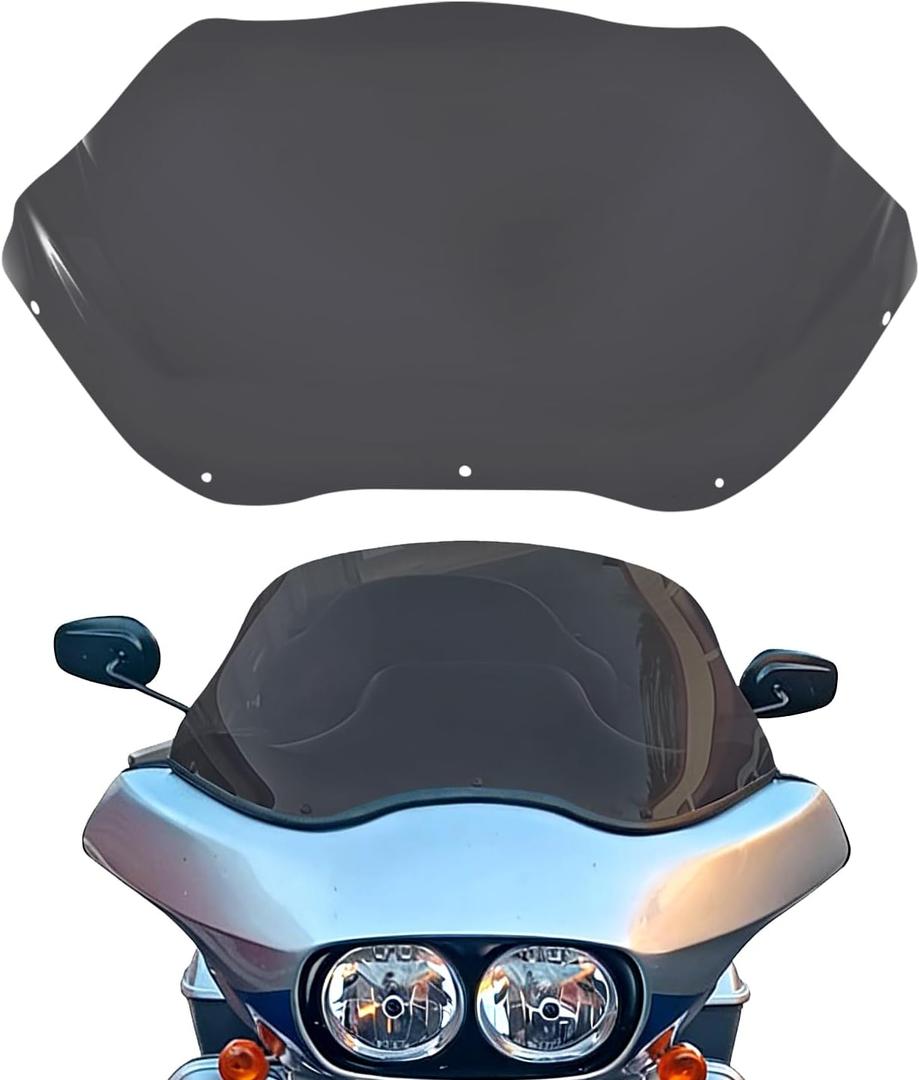 13" Wave Windshield Windscreen Compatible for 1996-2013 Harley Davidson Touring Road Glide EFI FLTRI/FLTR/FLTRU/FLTRXSE/FLTRXSE2/FLTRX/FLTRSEI for Road Glide Accessories, Black