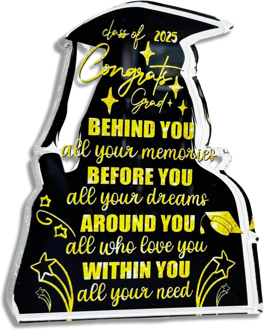 Graduation Gift For Her - 5X5 Inch Grad Girl Acrylic Sign Graduation Class of 2026 Decorations - Inspirational Graduate Gift For Graduate Women Her - C02