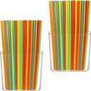 2 Pack Hanging Straw Holder for Cabinet Wall, Plastic Reusable Tumbler Straws Organizer Storage Container Dispenser for Kitchen Counter Cupboard Drinking