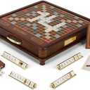 WS Game Company Scrabble Luxury Edition with Rotating Wooden Game Board