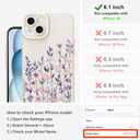 Designed for iPhone 15 Case, Cute Flower Floral Pattern Design, Slim Soft TPU Liquid Silicone Protective Cover for Women Girls - White