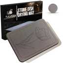 TULVERA Stone Dish Drying Mat for Kitchen Counter – Diatomaceous Earth Drying Mat | Fast-Absorbing, Minimalist Design, Durable Diatomite | Non-Slip, Heat Resistant, Easy-to-Clean | 16"x12" | USA Brand