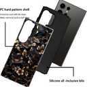 Case for Samsung Galaxy S25 Ultra,Stained Glass Gold Dark Academia Flower Phone Case Military-Grade Drop Protection Cover for Women Girl - Glossy