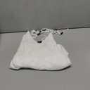 Women Knit Hollow Out Crochet Cover Up Sexy Halter Backless Bodycon Mini Dress Tie Up Swimwear Beach Dresses Small, White 