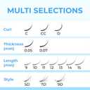 TEGAN LASH 500 Wispy Premade Fans Eyelash Extensions, Handmade Volume Lashes, From 5D-9D, 0.05/0.07 Thickness, C/CC/D Curl, 9-15mm Length, Thin Base, Soft, Long-Lasting, Easy to Apply (9D-0.05-C-13)
