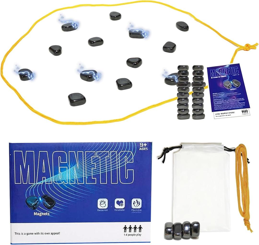 Magnetic Chess Game,Magnetic Chess Game with Stones,Magnetic Chess Strategy Game for Kids and Adults,Family Board Games Set, Party Travel Desktop Magnetic Strategy Game