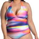 La Blanca Women's V-Neck Halter Tankini Swimsuit Top (12)