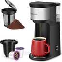 K Cup Coffee Maker. Pod Coffee Machine 14 OzGround Coffee Maker. (Deep Black)