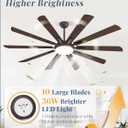 Fanbulous 72 Inch Ceiling Fans with Lights and Remote, Outdoor Large Ceiling Fan with 10 Blades, 36W LED Light 3CCT, 6 Speed Reversible DC Motor, Modern Big Ceiling Fan for Living Room,Patio.