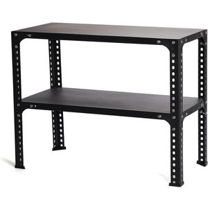 2 Layer Metal Storage Rack, Heavy Duty Adjustable Metal Rack Unit, Suitable for Garage Racks in Basements, Warehouses, and Storage Rooms, 23.6" H X 23.6" W X 11.8" D, Black