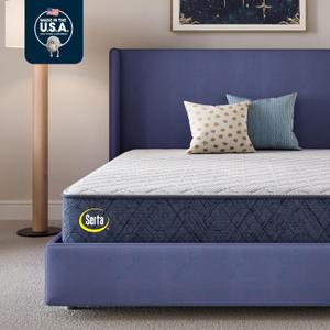 Serta Five Star Mattress Tranquility 12-Inch Firm Full Zoned Support, Pressure Relief, Cooling Bed-in-a-Box Ideal for Back & Stomach Sleepers 100 Night Trial