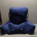 SLIGUY Reading Pillow-Extra Large 31" Bed Rest Pillow with Detachable Neck Roll & Arms for Sitting in Bed or Couch-Adult Backrest Reading Pillow for Reading/Watching TV/Gaming/Relaxing-Dark Blue