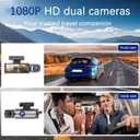 Dash Cam Front and Inside, 1296P Dual DashCams for Car, 3.16 Inch IPS Screen Driving Recorder with IR Night Vision, Loop Recording, Wide Angle Lens, 24H Parking Traffic Recorder with 32GB TF Card