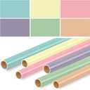 Skyygemm 6 Rolls Bulletin Board Paper Rolls,4 x 24 ft,Pastel Color
